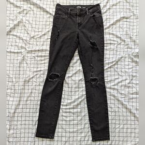 Black Old Navy Mid-Rise Ripped Jeans